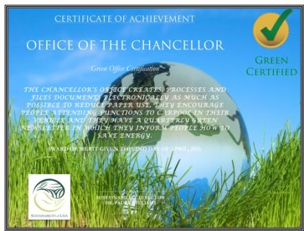 Chancellor’s Office is Going Green